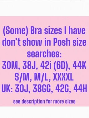 NOT IN SIZE FILTER: 50G 38J 42i 30J 30M 44H 44K XXXXL #mysize #mybrasize